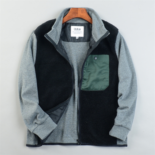 日单男女儿童拼接款开衫外套12.2L84396秋冬季学生休闲上衣抓绒衣