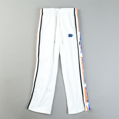 韩版潮流撞色纯棉卫裤女L85262秋冬季加绒抽绳松紧腰运动直筒长裤