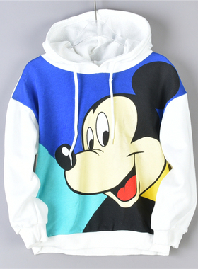 男女童装卡通印花连帽卫衣8.12L75482宽松舒适棉圈里春秋帽衫外套