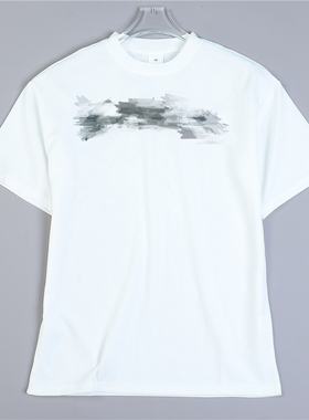 119美式透气华夫格印花T恤男女79229高克重夏季宽松bf风短袖上衣