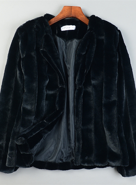 轻奢风仿貂绒外套大衣女L84744超柔光滑质感秋冬季高级感棉衣上装