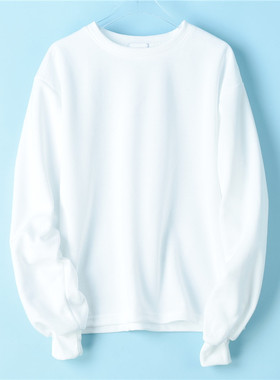 日单套头卫衣女2.25L73160经典白色直筒春秋学生外穿打底长袖外套