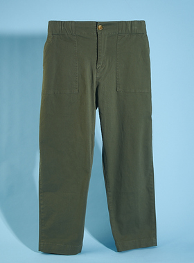 休闲工装裤女1218H70260春夏新款中性风宽松男友风高腰后松紧长裤