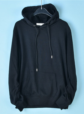 47外贸连帽衫套头卫衣男女L73337经典百搭棉毛圈春秋宽松纯色外套