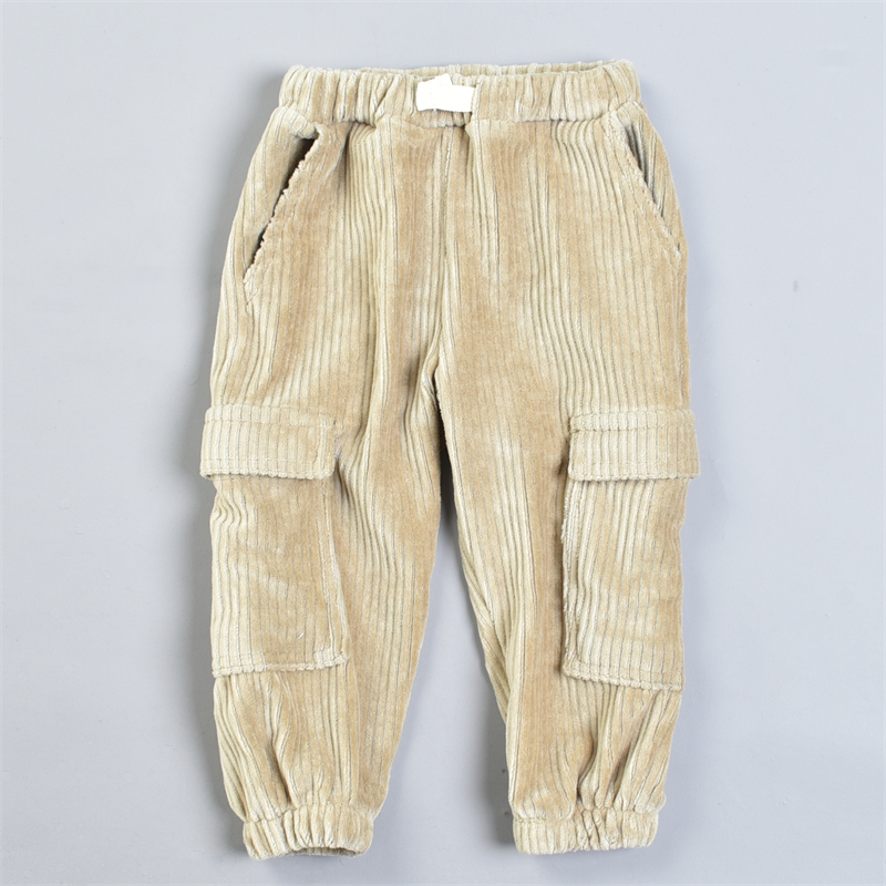 630男女儿童美式灯芯绒休闲裤81982秋季新款小童多口袋工装束脚裤