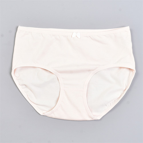 高品质蝴蝶结纯棉氨内裤女5.20L82696舒适中腰弹力包臀纯色三角裤