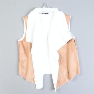 113外贸皮毛一体麂皮绒马甲女80915秋冬新款 外套 仿皮草小个子无袖