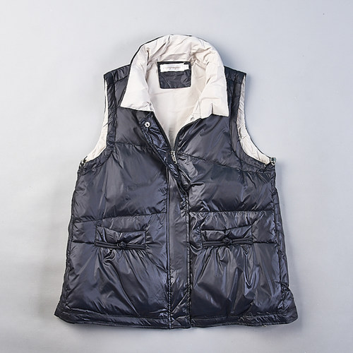 秋冬立领拉链羽绒背心马夹外套