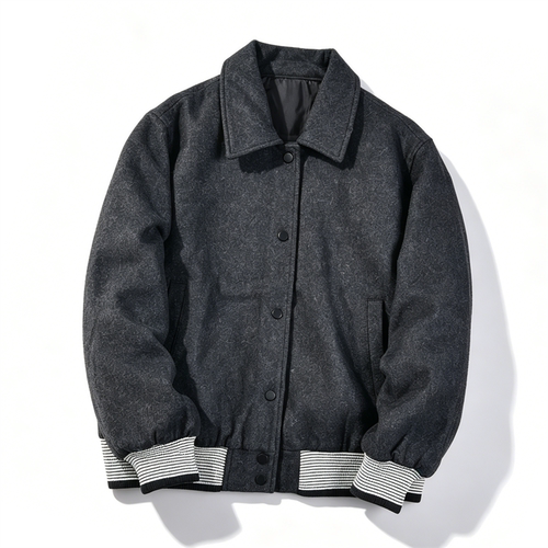 反季捡漏剪镖高货毛呢羽绒服短外套男女L85490冬宽松加厚工装夹克