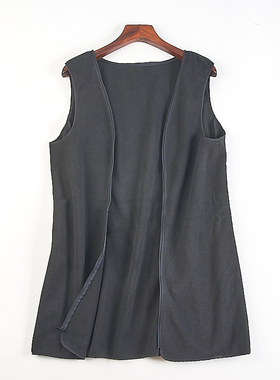 外贸单纯色无袖抓绒衣男女H83012秋冬宽松纯色柔软摇粒绒马夹内胆