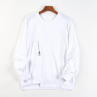 卫衣429H82033春秋胖MM显瘦遮肚T恤 不规则设计感宽松长袖 大码 女装