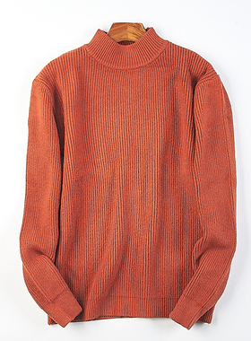 高级品质纯色半高领毛衣针织衫男女17H81166秋冬保暖长袖打底上衣