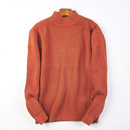 高级感纯色半高领毛衣针织衫男女