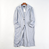 领中长款 风衣H84646春秋宽松显瘦大码 女装 日单西装 单排扣长袖 外套