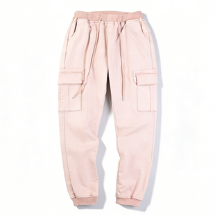 日常潮流街头九分裤 女L85981显瘦修腿型卫裤 风纯棉束脚休闲裤 工装