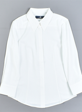 619精品OL气质长袖白色衬衫女81988夏秋垂顺显瘦修身通勤衬衣上衣