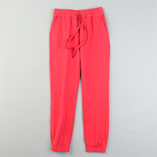 百搭束脚休闲长裤 外贸精品红色卫裤 女11.25L85223显瘦修腿型四季