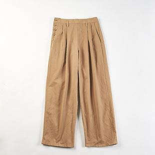 宽松百搭直筒休闲九分裤 日单极简风高腰显瘦阔腿裤 女H84230春秋季