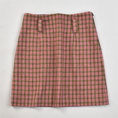 精品羊毛格纹半身裙女L83555秋冬高腰包臀辣妹风潮流毛呢中短裙子