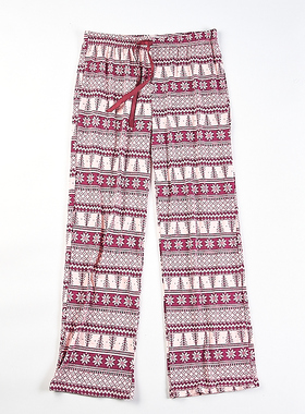 欧美单印花居家休闲裤女2.25H81253春夏季松紧腰直筒柔软舒适睡裤