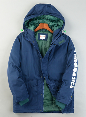 外贸中长款连帽棉衣男女L85665秋冬户外轻便保暖派克棉服冲锋衣潮