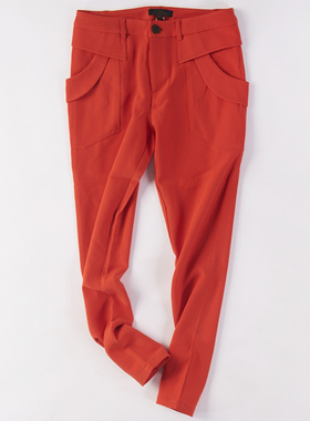 64080 春秋新款女士高腰显瘦时尚休闲纯色简约百搭小脚哈伦裤1229