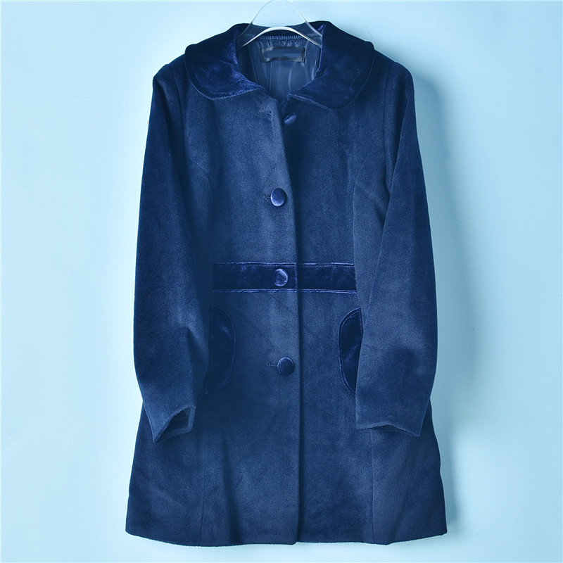 品质韩版毛呢大衣女童中长款外套