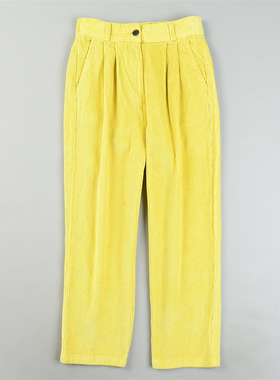 精品韩版亮色多巴胺灯芯绒休闲裤女L85463宽松遮肉直筒裤秋冬长裤