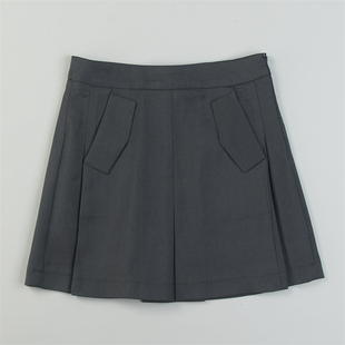 高货醋纤羊毛混纺半身裙女83952秋季新款中高腰安全防走光A字短裙