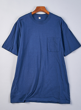 日单全棉纯色T恤男女316H78157日系夏圆领舒适宽松中长款短袖上衣