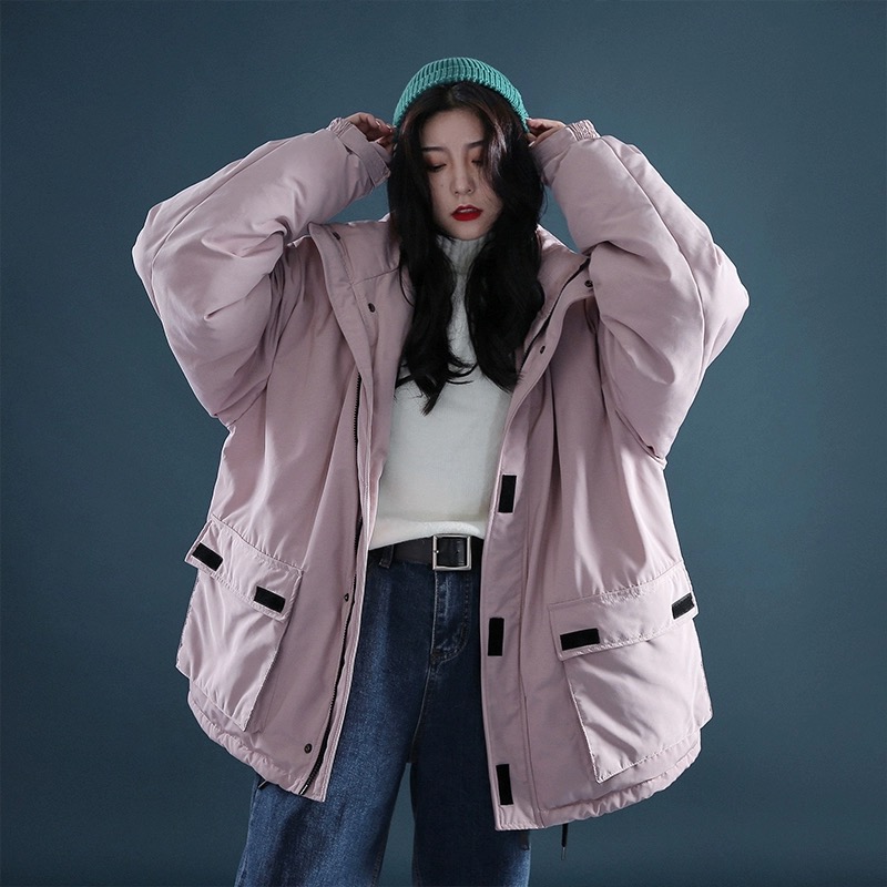 韩版男女中性棉服夹丝绵保暖外套