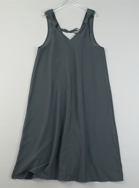 精品日单扭结背带连衣裙女83006宽松显瘦A字裙春夏季叠穿休闲长裙