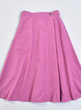 日单精品高腰纯色半身裙女429L82181春夏新款显瘦A字伞裙中长裙子