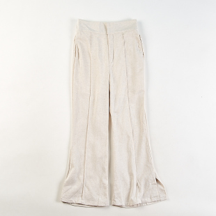 高腰显瘦垂感百搭休闲裤 高货日单棉麻微喇叭长裤 女H84590夏秋新款