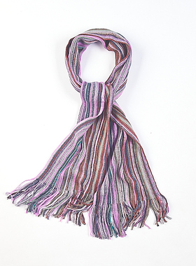 韩版流苏毛线围巾9.23H75945秋冬季新款条纹复古男女针织保暖围脖