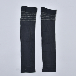 美腿条纹中高筒丝袜3.30L77612透气舒适露趾踩脚春夏百搭小腿袜子