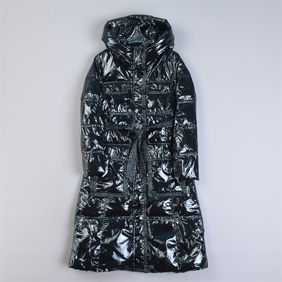 女士长款连帽羽绒服冬季保暖棉服