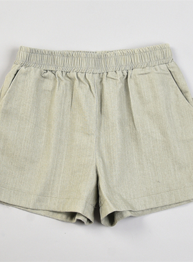 韩版新品女生纯色外穿短裤子7.8L83305显瘦直筒裤居家外出休闲裤