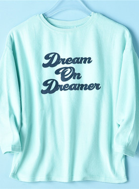 46福利外贸春秋男女儿童卫衣L68646童装字母时尚百搭长袖套头绒衫