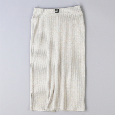 高腰针织包臀裙女春秋开叉一步裙