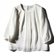 日系柔美风白色塔克褶七分袖 女L85923夏宽松百搭轻奢雪纺上衣 衬衫