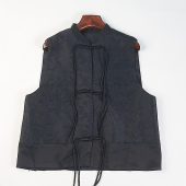 新中式 坎肩短外套马夹 国风纯色提花盘扣马甲女H84716春夏复古唐装