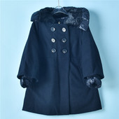 517高端少女童装 棉服外套 羊毛呢棉大衣L72192英伦学生秋冬中长款