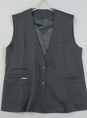 韩版OL气质宽松中长款西装马甲女L84125秋季显瘦通勤百搭无袖外套