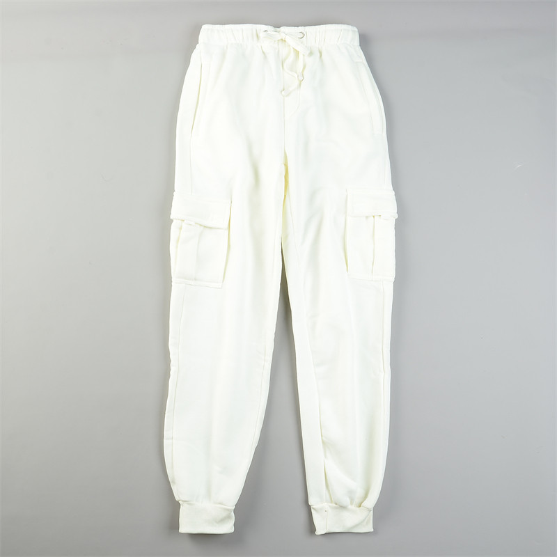 外贸精品男士米白色加绒卫裤L85746多口袋工装裤秋冬保暖束脚长裤,男装,卫裤,淘宝优惠券,粉丝福利购,淘宝优惠卷
