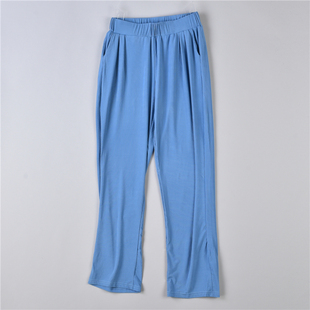 坠感垂顺直筒裤女8.19L75544柔软抗皱松紧腰春夏季清凉抖抖裤长裤