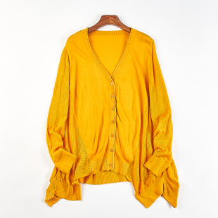 显瘦外搭披肩 宽松大码 日系复古文艺V领针织开衫 女513H82483春夏季