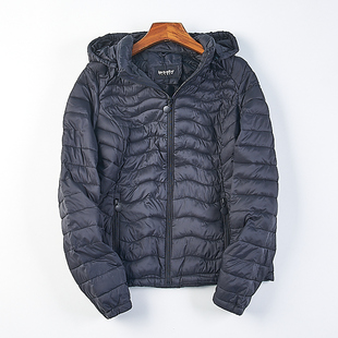 棉服短外套 加大码 外贸原单秋冬新款 轻薄连帽棉衣女1126H80951修身