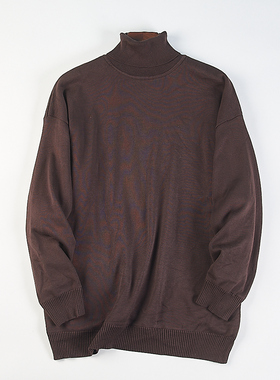 经典百搭男士高领加绒加厚保暖针织衫H85500冬季纯色套头长袖毛衣