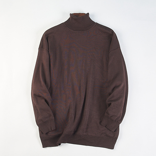 纯色套头长袖 12.30H85500冬季 打底毛衣 男女款 外贸高领加绒针织衫